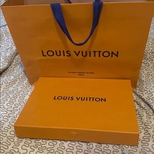 Louis Vuitton empty magnetic box with shopping bag